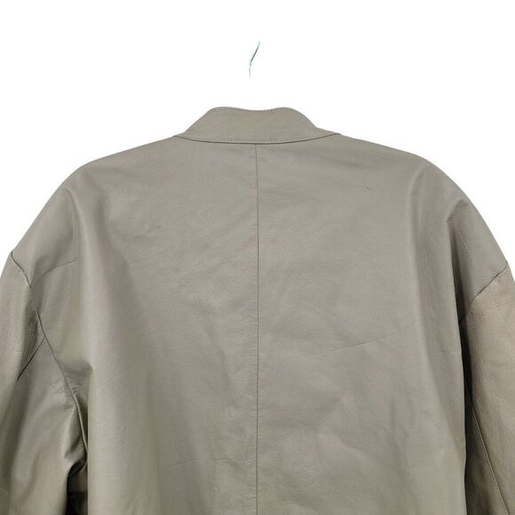 Vtg 90s Frequency Tan Genuine Leather Motorcycle Jacket Sz XXL Quilted Stripe - Picture 10 of 12